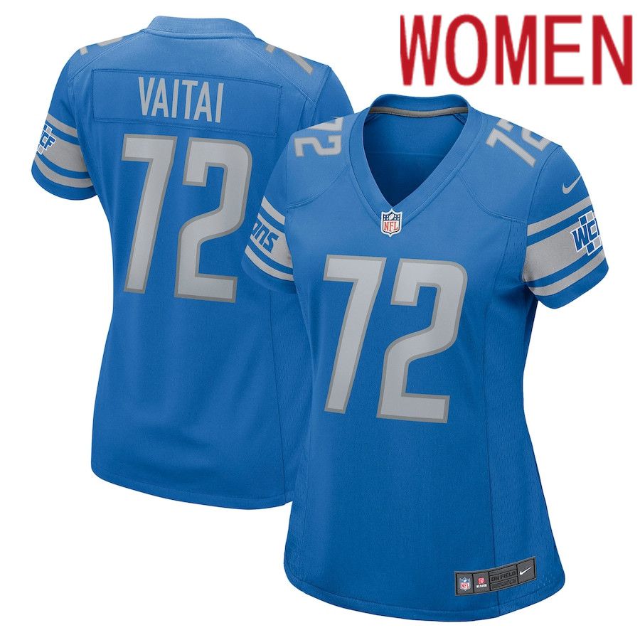Women Detroit Lions #72 Halapoulivaati Vaitai Nike Blue Game NFL Jersey->women nfl jersey->Women Jersey